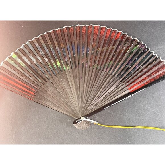 Japanese Chopsticks In Red Enamel Case Boxed Fan Original 2 Set Tachikawa Japan - Picture 4 of 16